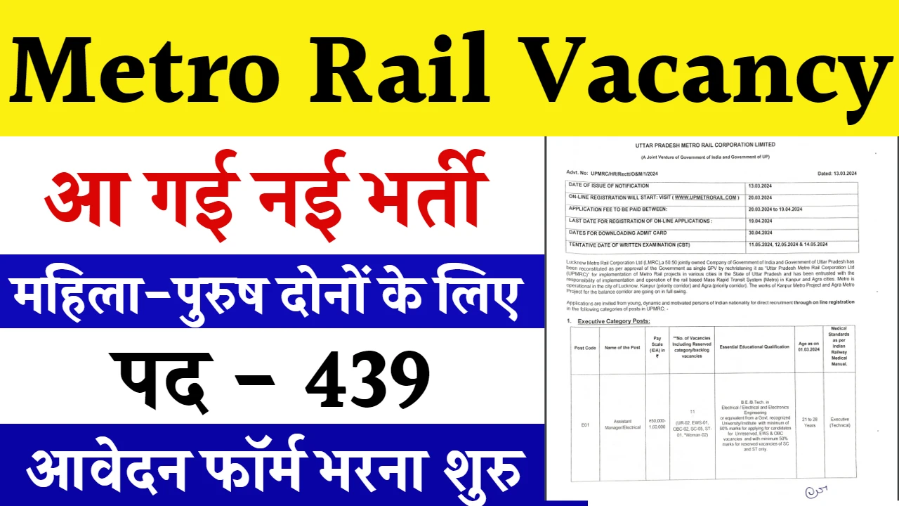 Metro Rail Vacancy